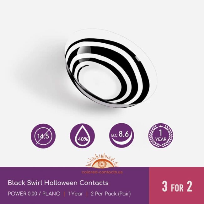 Black Swirl Halloween Contacts