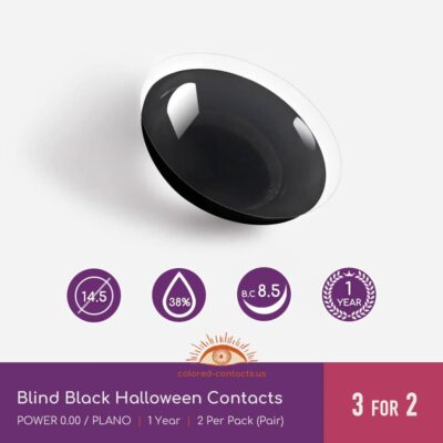 Blind Black Halloween Contacts