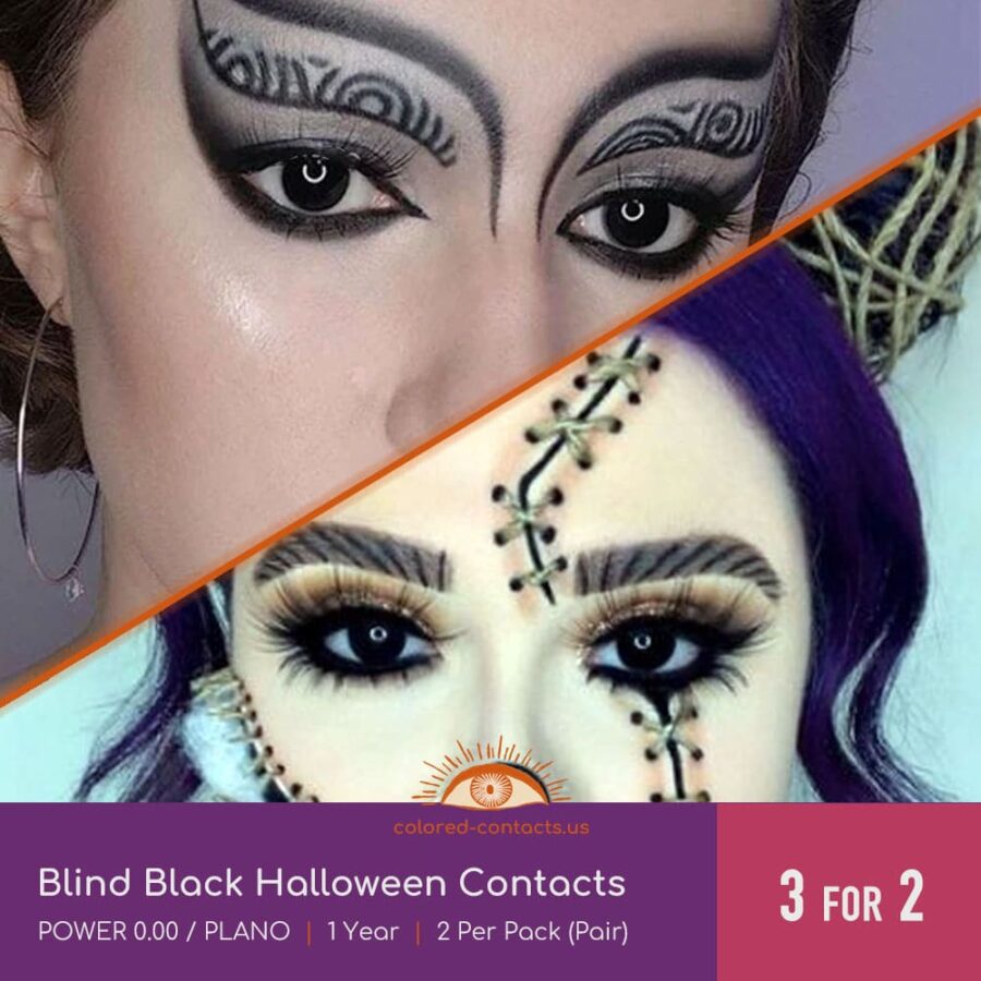 Blind Black Halloween Contacts