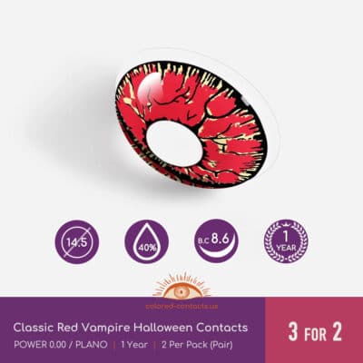 Classic Red Vampire Halloween Contacts