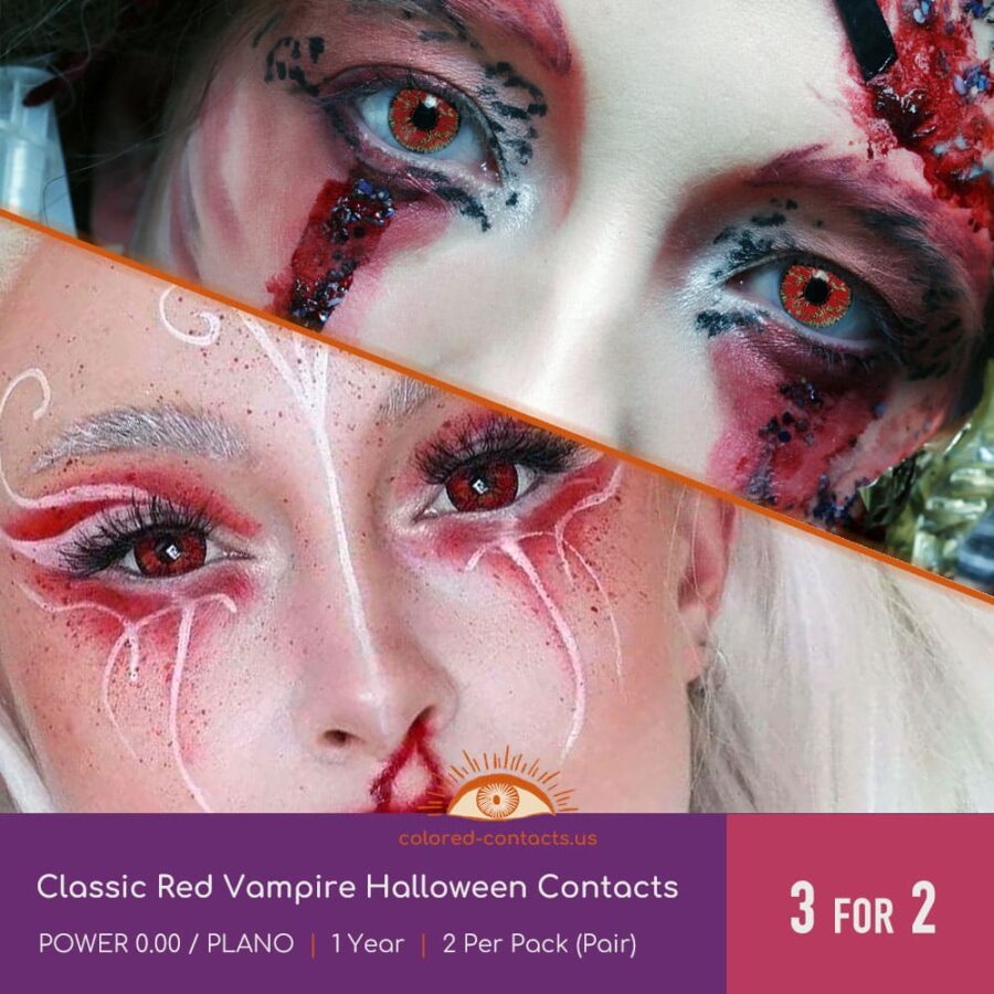 Classic Red Vampire Halloween Contacts