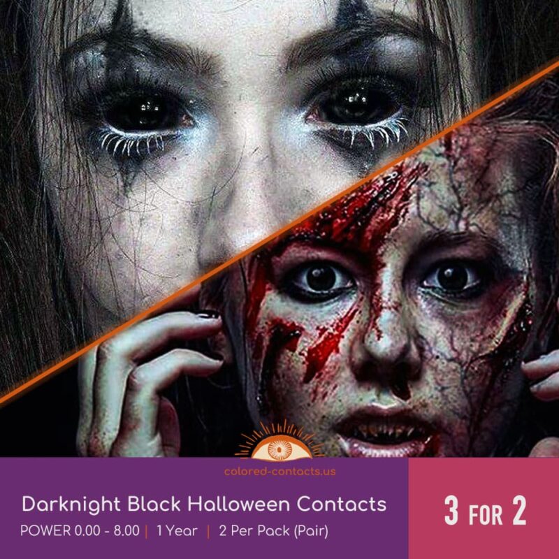 Darknight Black Halloween Contacts
