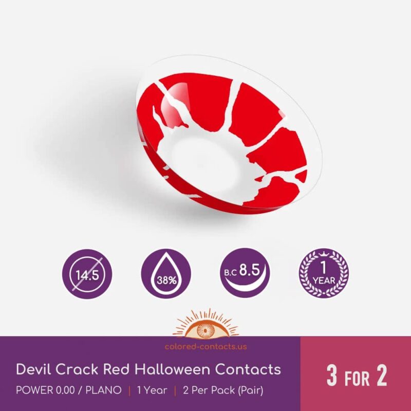 Devil Crack Red Halloween Contacts