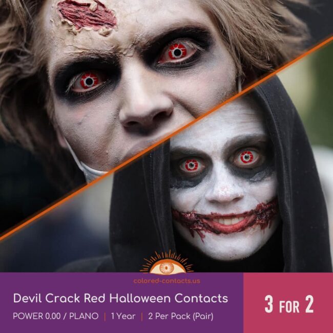 Devil Crack Red Halloween Contacts