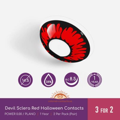 Devil Sclera Red Halloween Contacts