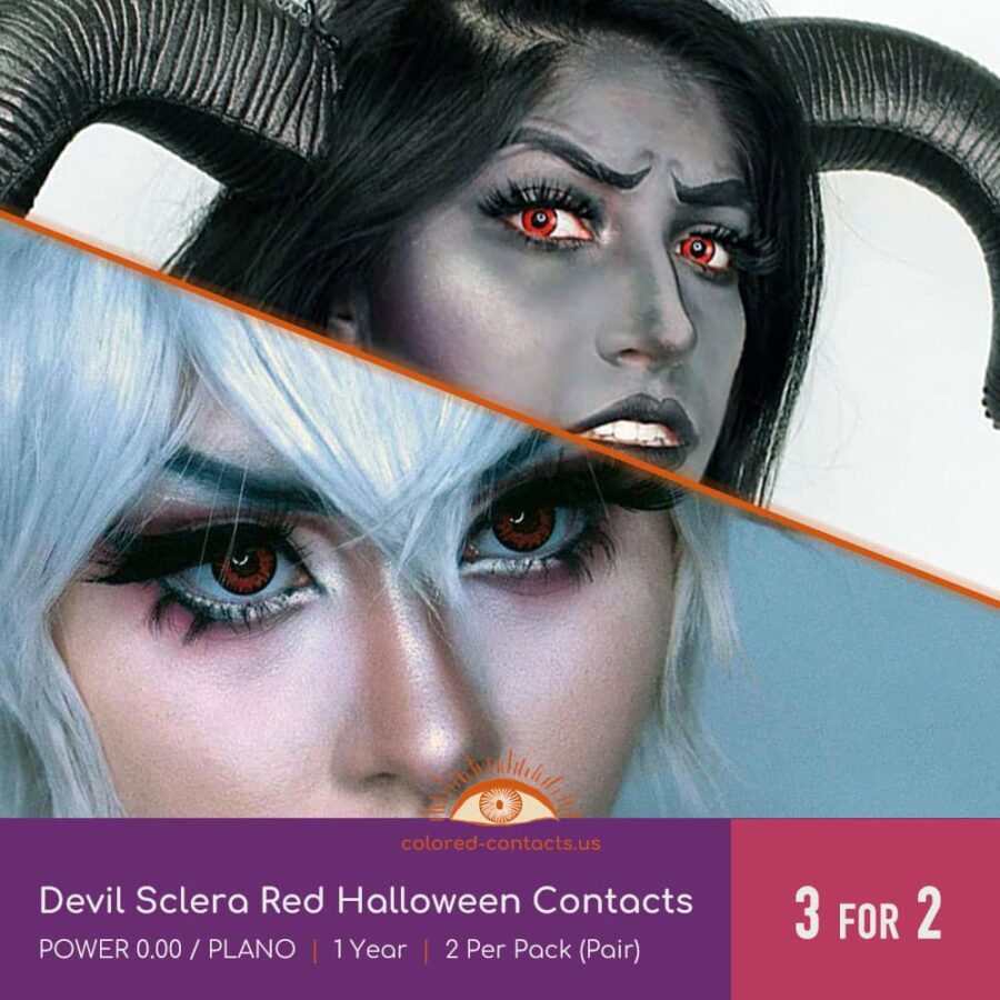 Devil Sclera Red Halloween Contacts