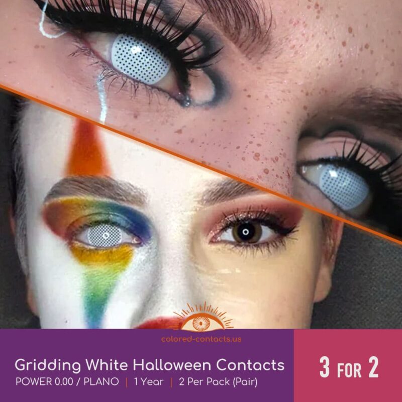 Gridding White Halloween Contacts