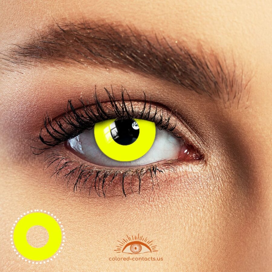 Pure Yellow Halloween Contacts