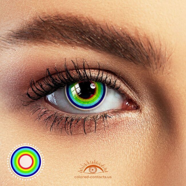 Rainbow Eye Halloween Contacts