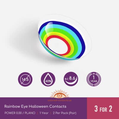 Rainbow Eye Halloween Contacts