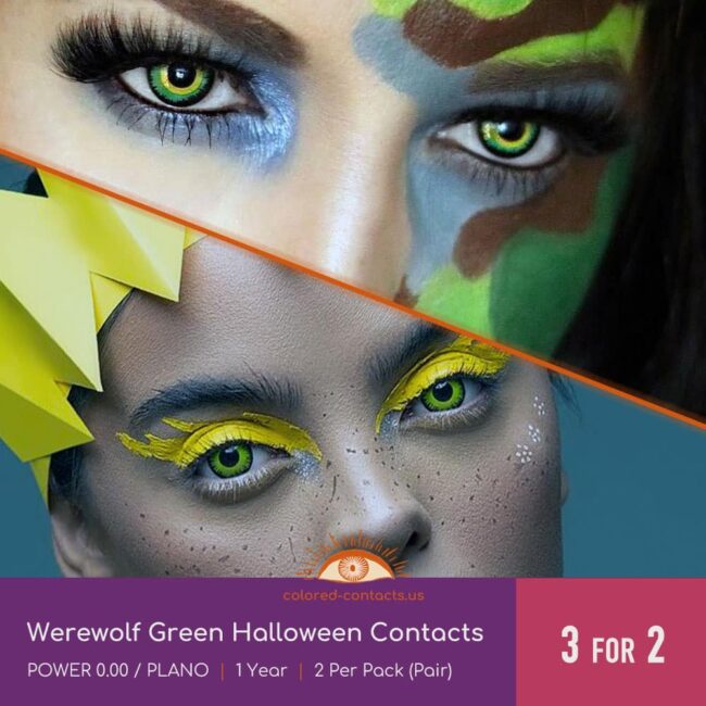 Werewolf Green Halloween Contacts