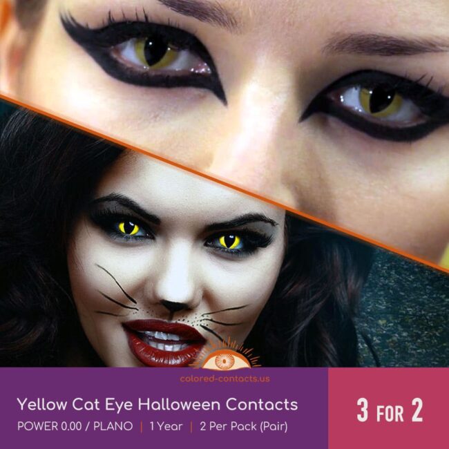 Yellow Cat Eye Halloween Contacts