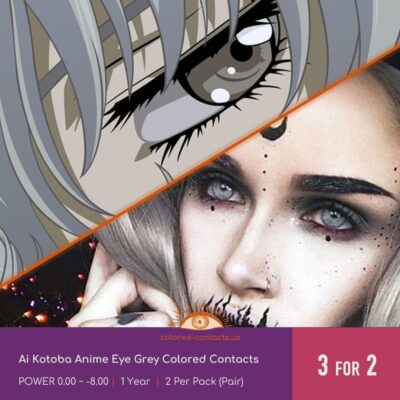 Ai Kotoba Anime Eye Grey Colored Contacts