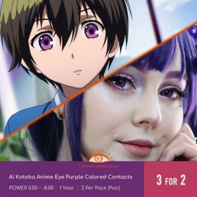 Ai Kotoba Anime Eye Purple Colored Contacts