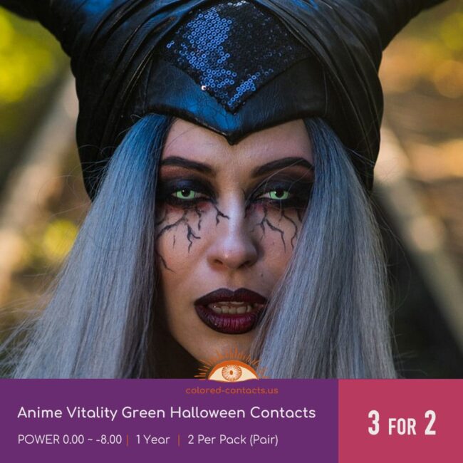 Anime Vitality Green Halloween Contacts