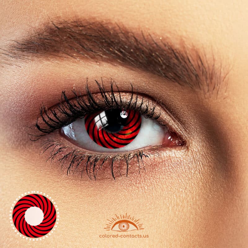 Black Red Swirl Eye Halloween Contacts