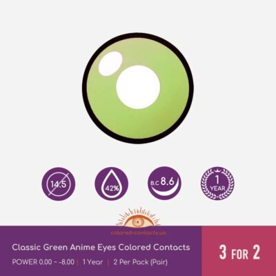 Classic Green Anime Eyes Colored Contacts