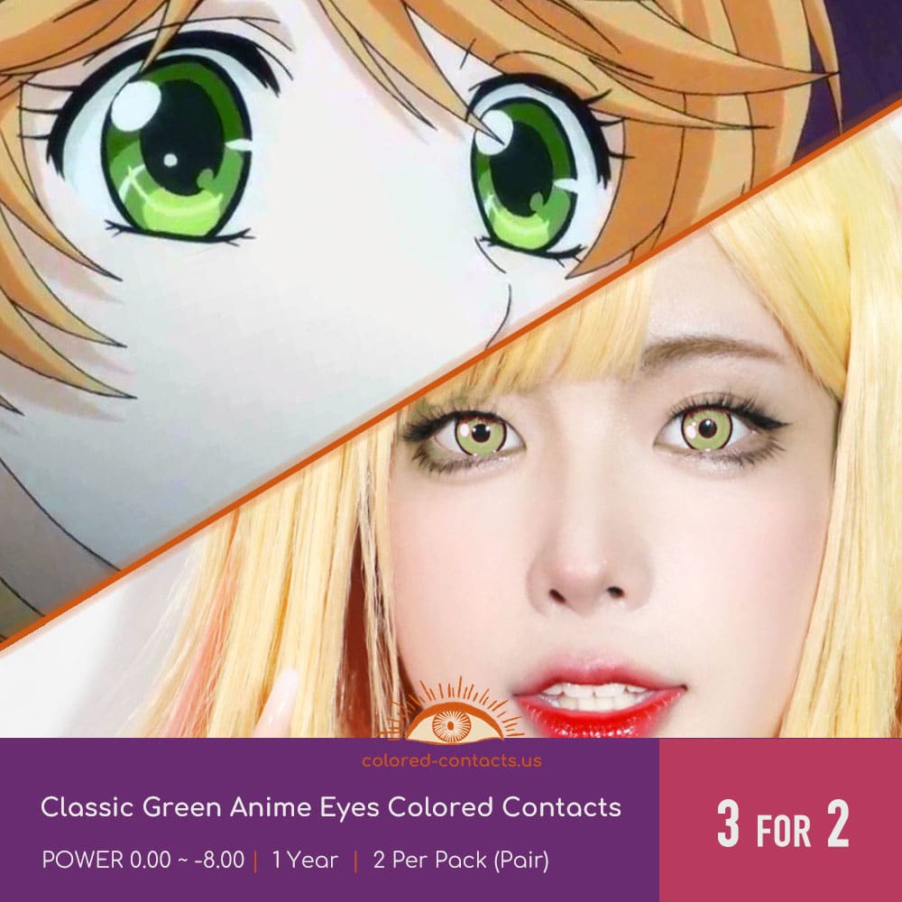 Classic Green Anime Eyes Colored Contacts - Best COLORED CONTACTS, Color  Contact Lens, Circle Lens 