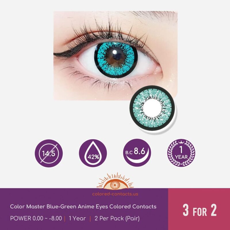 Color Master Blue-Green Anime Eyes Colored Contacts
