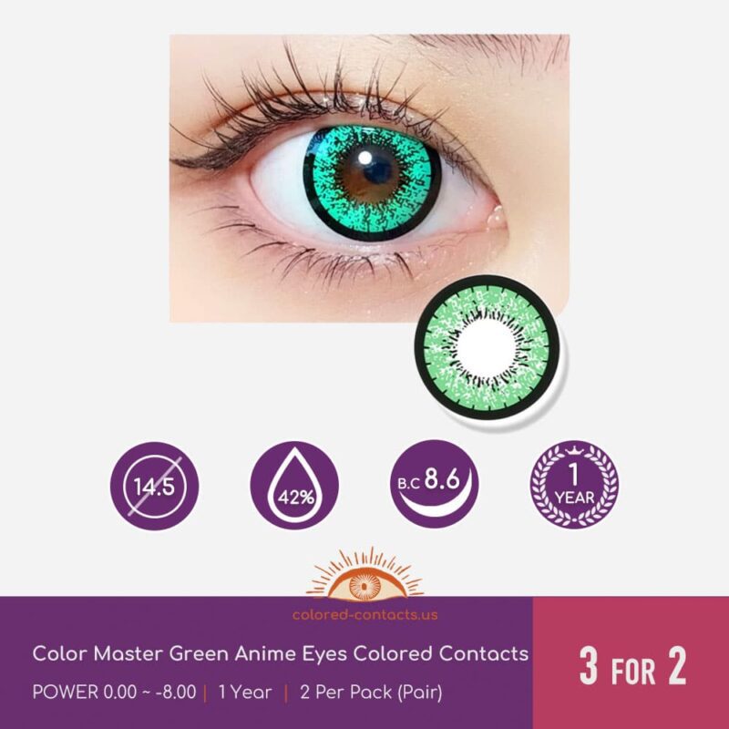 Color Master Green Anime Eyes Colored Contacts