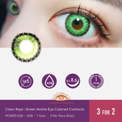 Color Rays : Green Anime Eye Colored Contacts