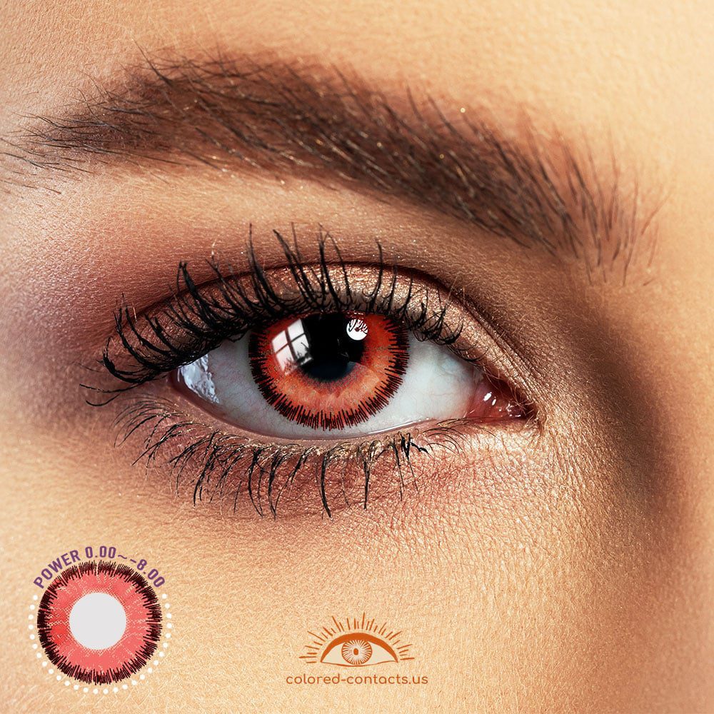 Light Red Anime Eye Colored Contacts - Best Colored Contacts And Halloween  Contact Lenses