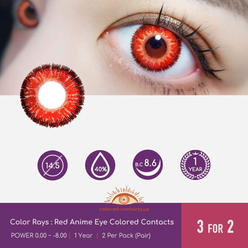 Color Rays Red Anime Eye Colored Contacts