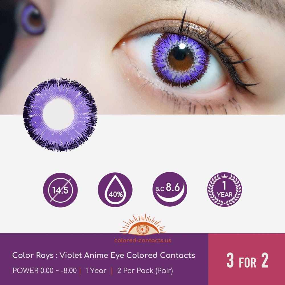 Violet Anime Eye Colored Contacts - Best COLORED CONTACTS, Color Contact  Lens, Circle Lens 