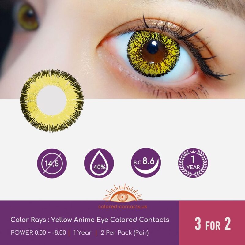 Yellow Anime Eye Colored Contacts