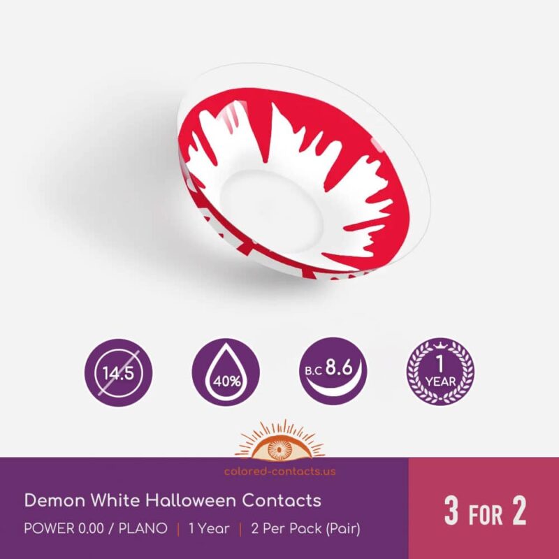 Demon White Halloween Contacts