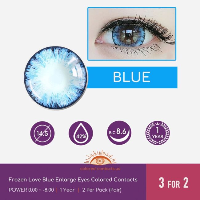 Frozen Love Blue Enlarge Eyes Colored Contacts