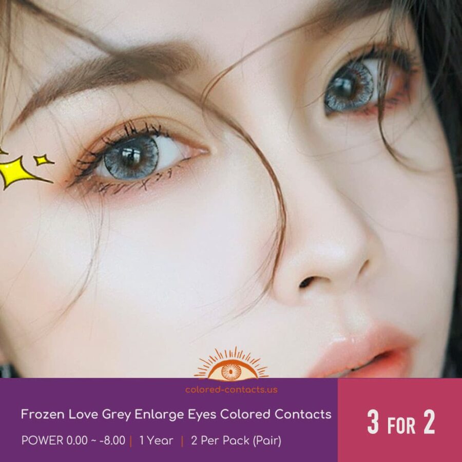 Frozen Love Grey Enlarge Eyes Colored Contacts