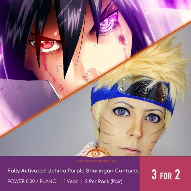 Fully Activated Uchiha Purple Sharingan Contacts