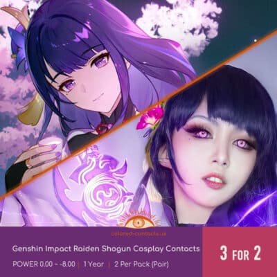 Genshin Impact Raiden Shogun Cosplay Contacts