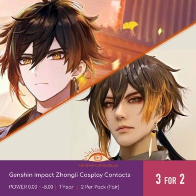 Genshin Impact Zhongli Cosplay Contacts - Best Colored Contacts, Color Contact Lens, Circle Lens -