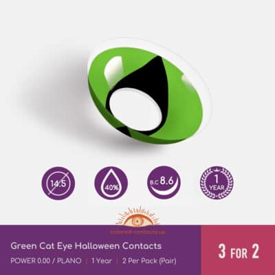 Green Cat Eye Halloween Contacts