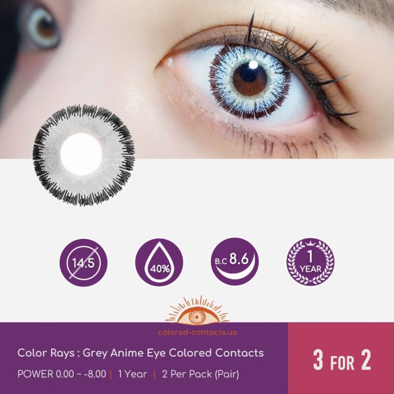 Grey Anime Eye Colored Contacts