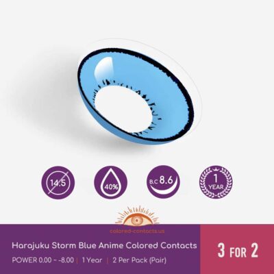 Harajuku Storm Blue Anime Colored Contacts