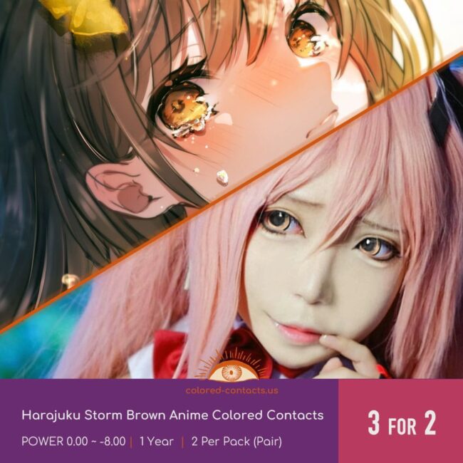 Harajuku Storm Brown Anime Colored Contacts