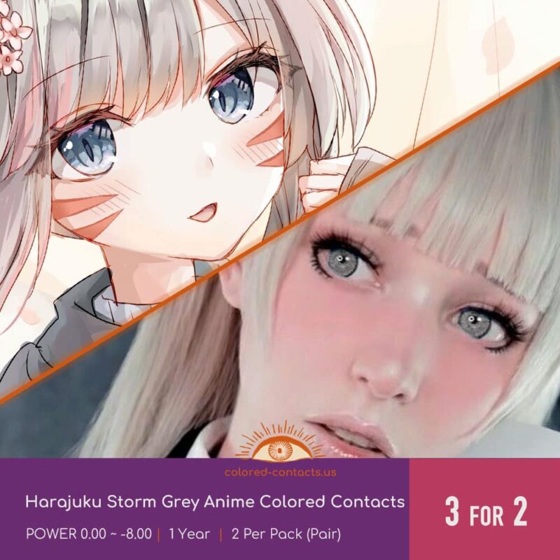 Harajuku Storm Grey Anime Colored Contacts