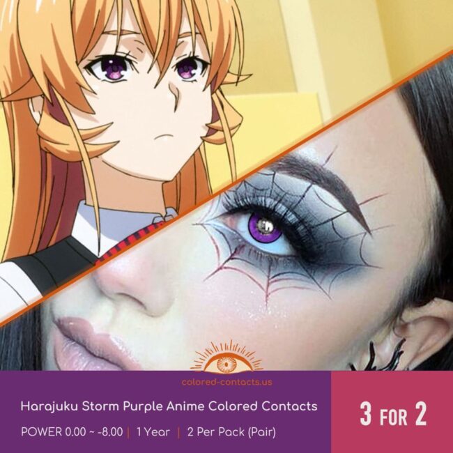 Harajuku Storm Purple Anime Colored Contacts