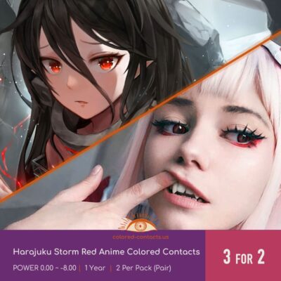 Harajuku Storm Red Anime Colored Contacts