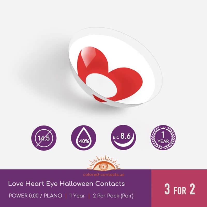 Love Heart Eye Halloween Contacts