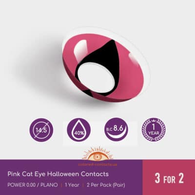 Pink Cat Eye Halloween Contacts