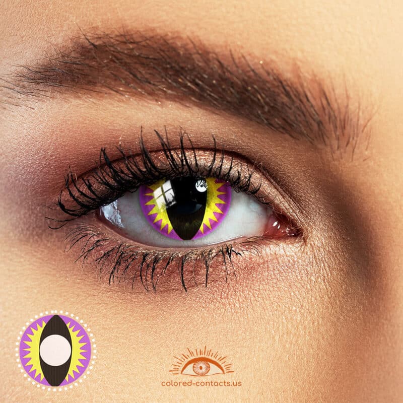 Pink Yellow Dragon Eye Halloween Contacts