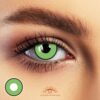 Pure Green With Black Border Halloween Contacts