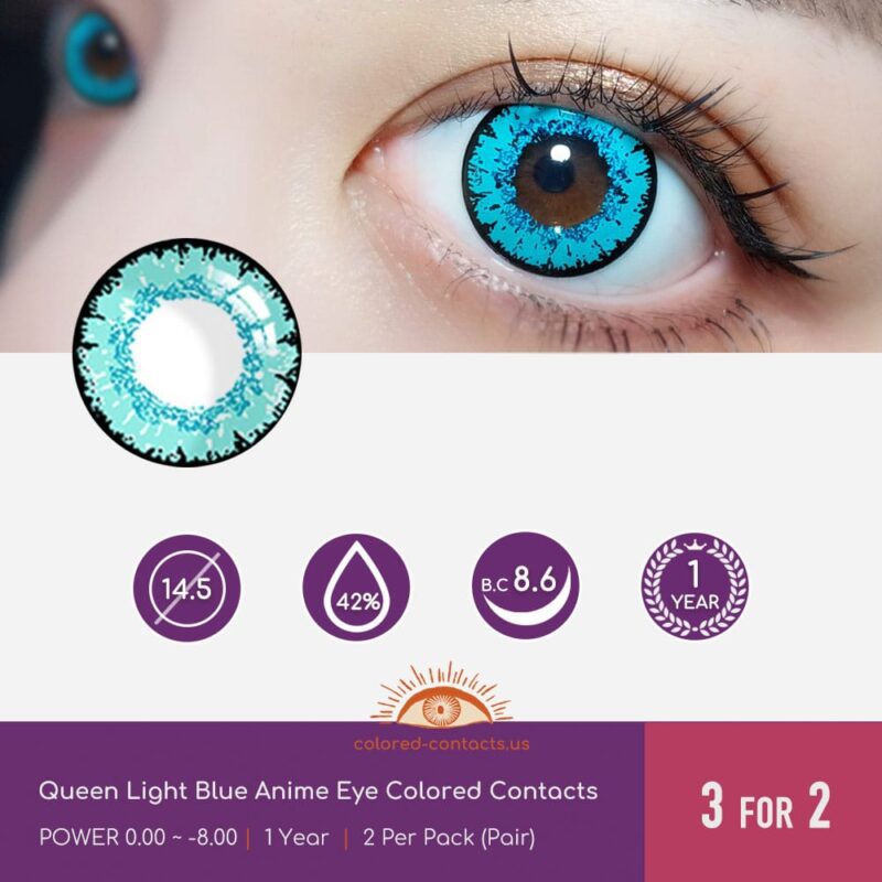 Queen Light Blue Anime Eye Colored Contacts