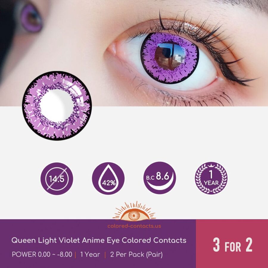 Queen Light Violet Anime Eye Colored Contacts
