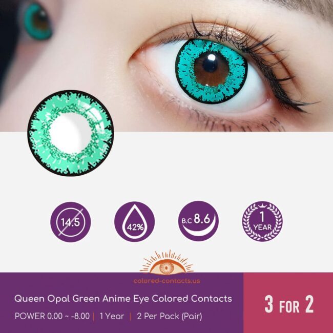 Queen Opal Green Anime Eye Colored Contacts