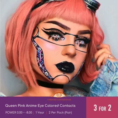Queen Pink Anime Eye Colored Contacts